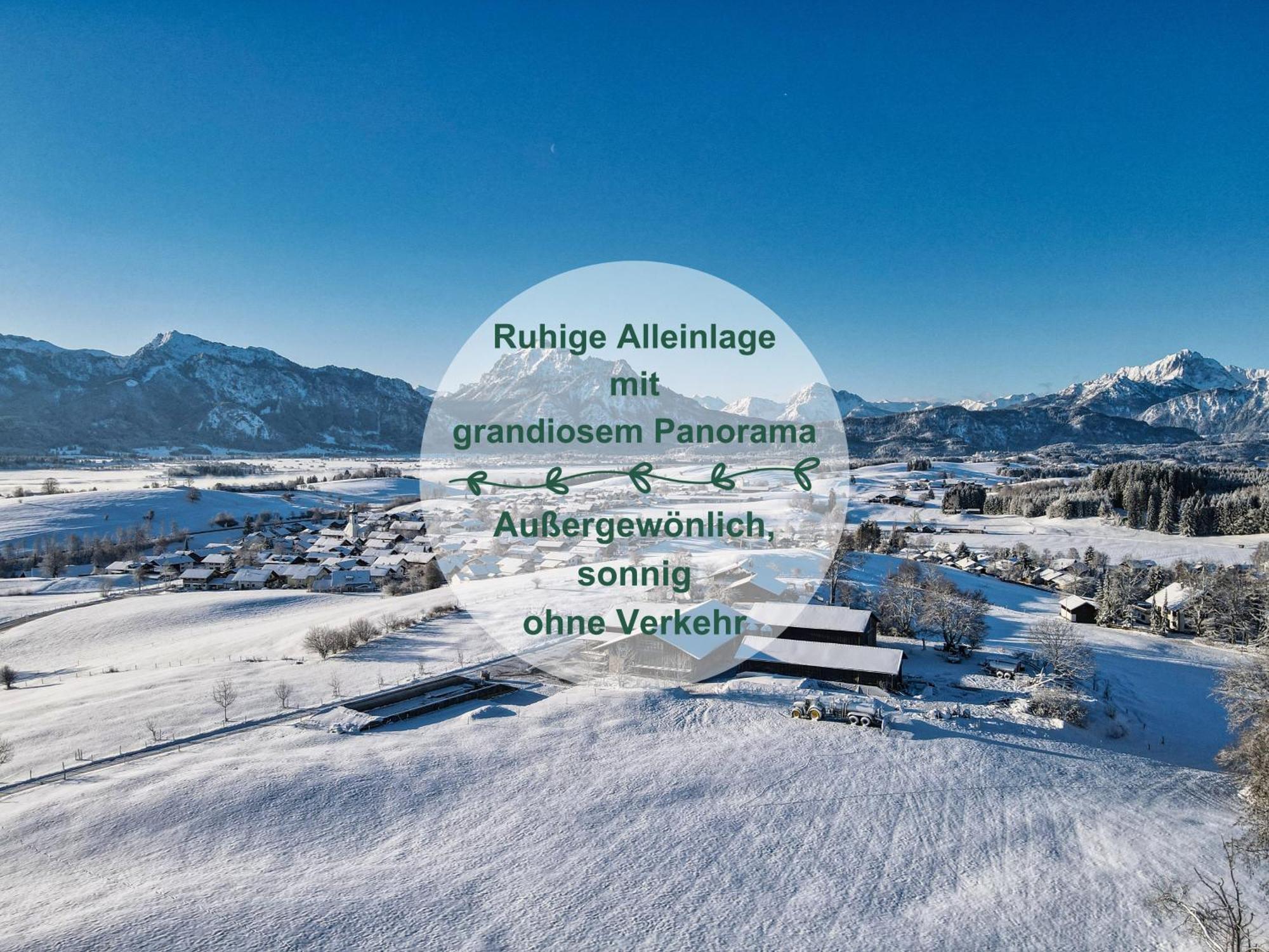 Chalet - Ferienwohnungen - Biohof Stoeger - Panoramasuedbalkon - Grandiose Aussicht Auf See, Berge Und Schloss Neuschwanstein リーデン エクステリア 写真